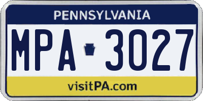 PA license plate MPA3027