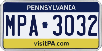 PA license plate MPA3032