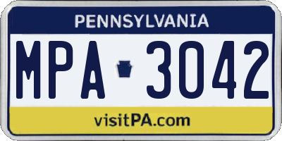 PA license plate MPA3042