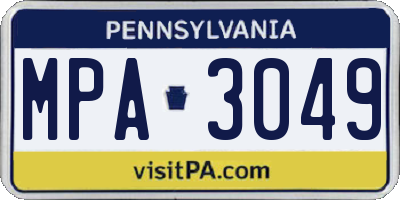 PA license plate MPA3049
