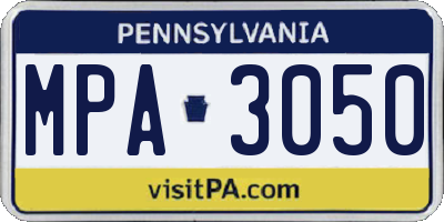 PA license plate MPA3050
