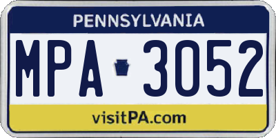 PA license plate MPA3052