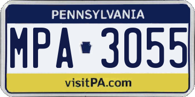 PA license plate MPA3055