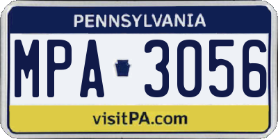PA license plate MPA3056