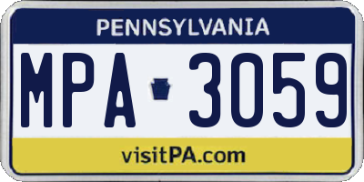 PA license plate MPA3059