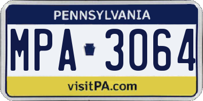 PA license plate MPA3064