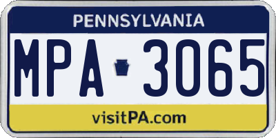 PA license plate MPA3065
