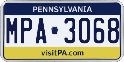 PA license plate MPA3068