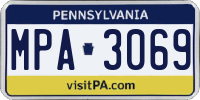 PA license plate MPA3069
