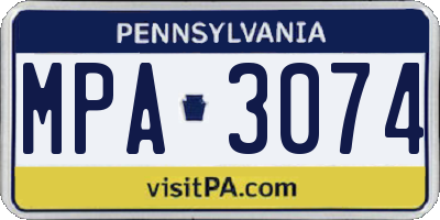 PA license plate MPA3074