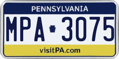 PA license plate MPA3075