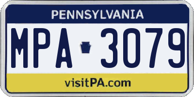 PA license plate MPA3079