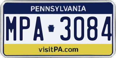 PA license plate MPA3084