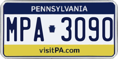 PA license plate MPA3090