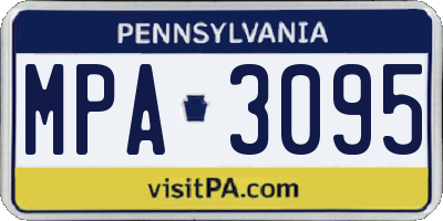 PA license plate MPA3095