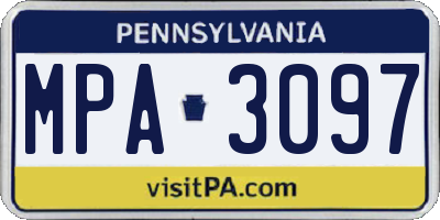PA license plate MPA3097