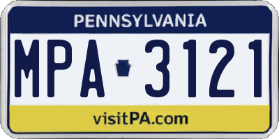PA license plate MPA3121
