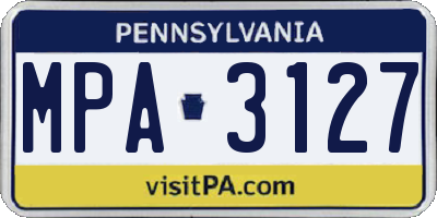 PA license plate MPA3127