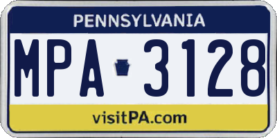 PA license plate MPA3128