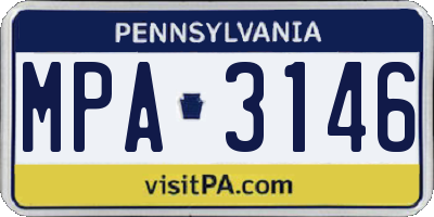 PA license plate MPA3146