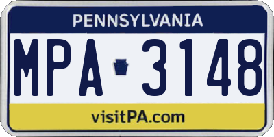 PA license plate MPA3148