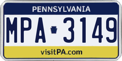 PA license plate MPA3149