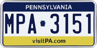 PA license plate MPA3151