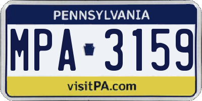 PA license plate MPA3159