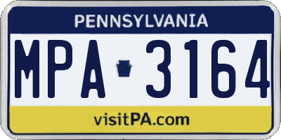 PA license plate MPA3164
