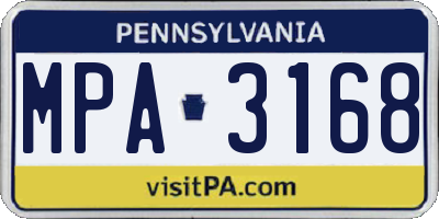 PA license plate MPA3168