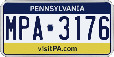 PA license plate MPA3176