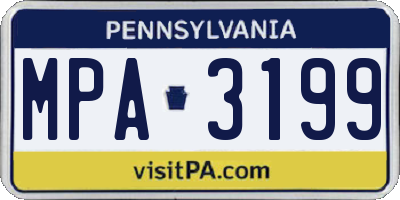 PA license plate MPA3199