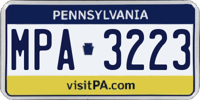PA license plate MPA3223