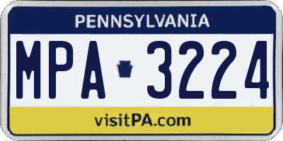 PA license plate MPA3224