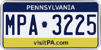 PA license plate MPA3225
