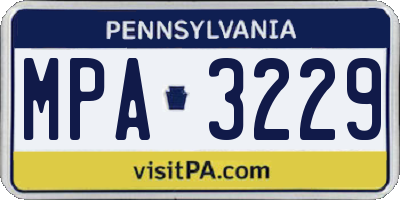 PA license plate MPA3229