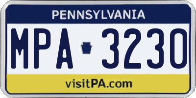 PA license plate MPA3230