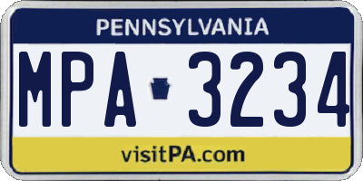 PA license plate MPA3234