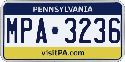PA license plate MPA3236