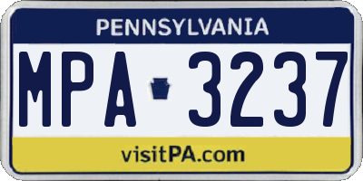PA license plate MPA3237