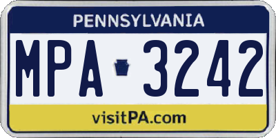PA license plate MPA3242
