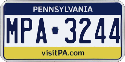 PA license plate MPA3244