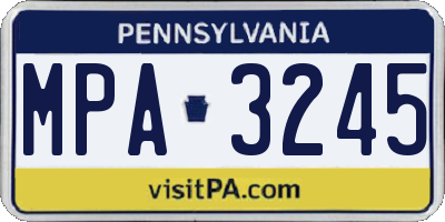PA license plate MPA3245