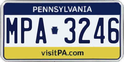 PA license plate MPA3246