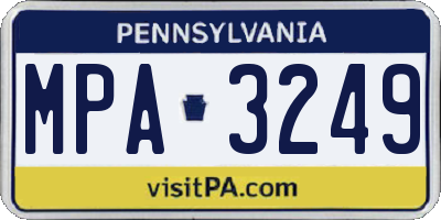 PA license plate MPA3249