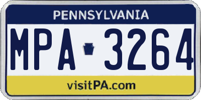 PA license plate MPA3264