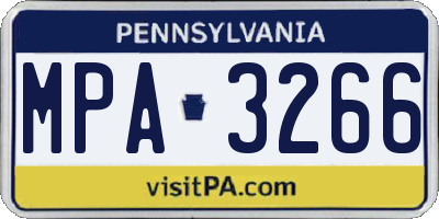 PA license plate MPA3266