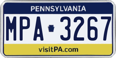 PA license plate MPA3267