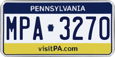PA license plate MPA3270