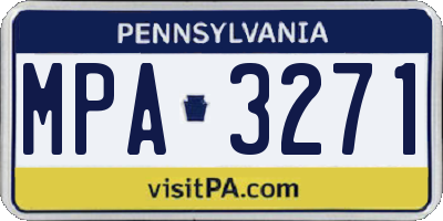 PA license plate MPA3271